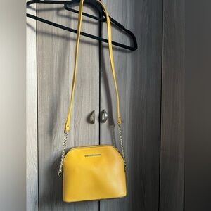 Steve Madden Black Handbag with Yellow Zipper